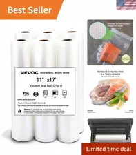 BPA Free Vacuum Sealer Bags - 11x16” Heavy Duty Rolls with Puncture Prevention