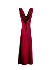Womens Sleeveless Slouch Collar Satin Slim Casual Evening Party Long Tank Dress