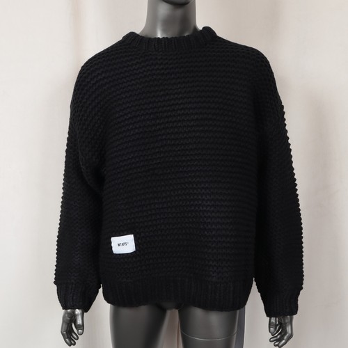 WTAPS MEDIEVAL ACRYLIC KNIT SWEATER IN BLACK