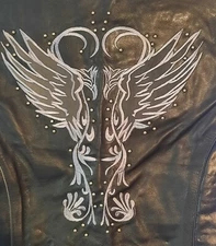 Vance Leather Ladies XL Vest Reflective Embroidered Phoenix Wings Conceal Carry