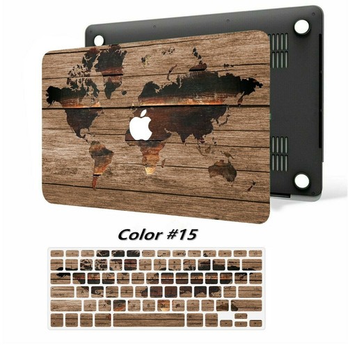Wood Marble Rubberized Matte Hard Cut Case Key Cover For New/Old Macbook Pro Air - Picture 27 of 27