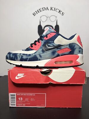 Nike Air Max 90 DNM Washed Denim QS Navy Blue Black Infrared