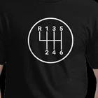 Black Manual Transmission Shift Pattern 6 Speed Gift Shirt Tee T-Shirt Size L