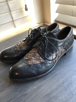 MOMA Handmade Mens Oxford s Black Lace up Shoes Size 7.5M US 40 EU Made In Italy