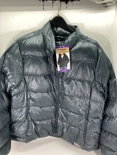 Eddie Bauer Down Puffer Jacket Coat Women 2XL Blue Green Full Zip Packable NWT