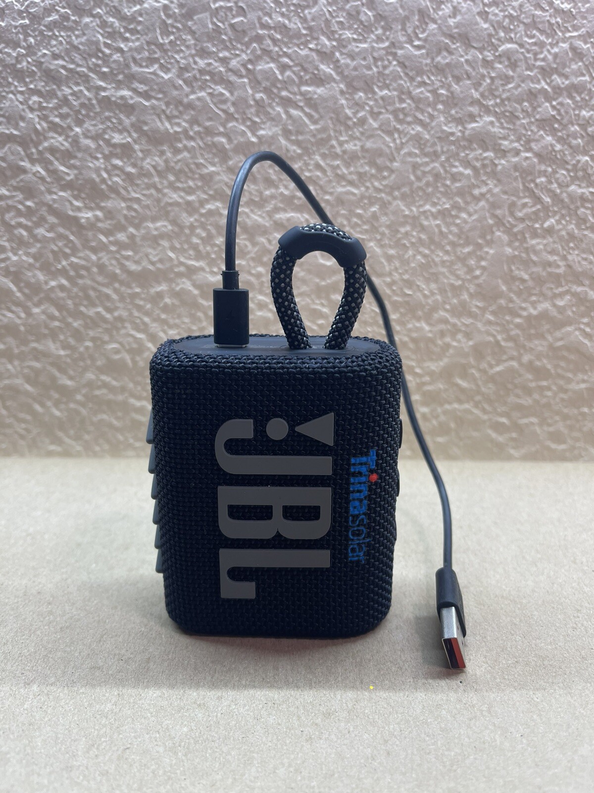 JBL Go 3 Portable Waterproof Bluetooth Speaker in Black with Cable