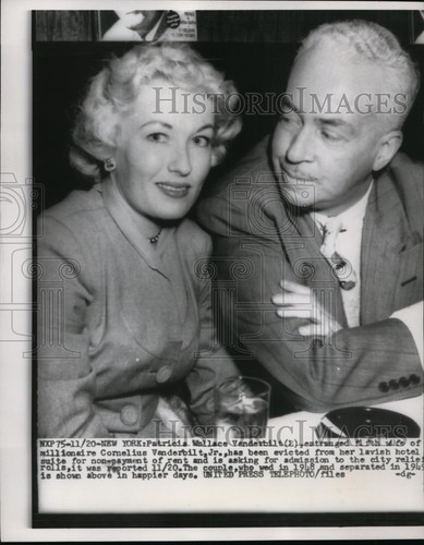 1954 Press Photo Patricia W Vanderbilt Cornelius Vanderbilt Socialites