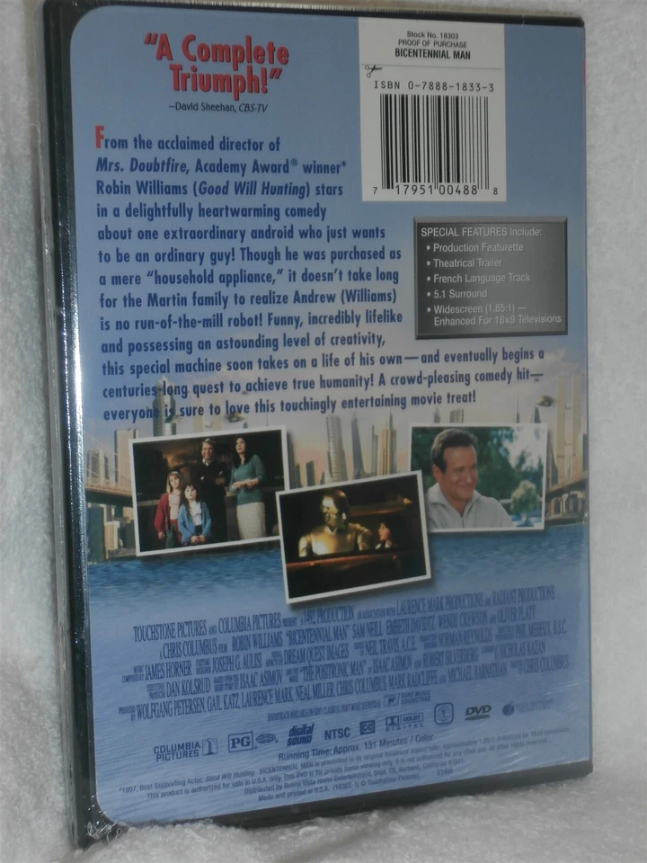 Bicentennial Man (DVD, 2006) Robin Williams Chris Columbus sci-fi family drama Foto 3 de 3