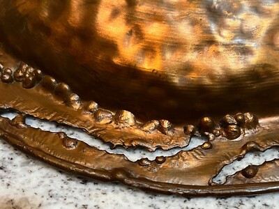 Marcello Fantoni Brutalist Copper and Enamel  Hand Made Torch Cut