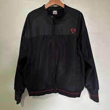 Nike Track Jacket Mens L Soccer Vintage Full Zip Swoosh Logo Black Red