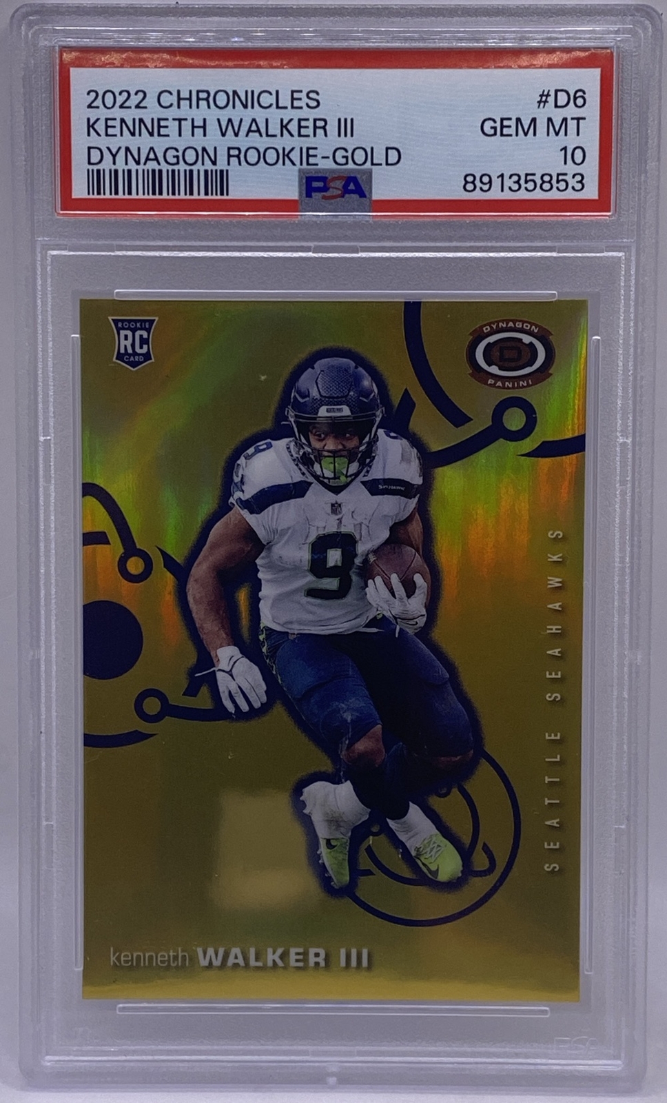 Kenneth Walker III Panini Chronicles Dynagon Rookies #D6 Gold