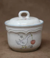 International Marmalade Stoneware Sugar Bowl W/Lid 8858 Japan