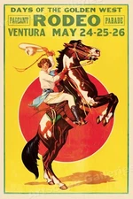 1933 Days of the Golden West Rodeo Vintage Style Western Poster - 16x24