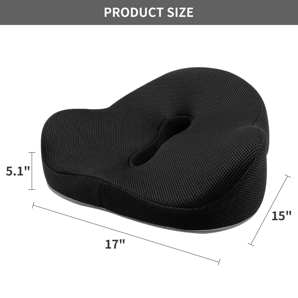 Standard Memory Foam Seat Cushion Pressure Relief Thick Pad Tailbone Pain Relief - Image 2 of 4