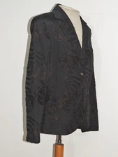 Basler Black Taffeta Jacket w Metallic Bronze Trim Unworn,  sz 38 MED 