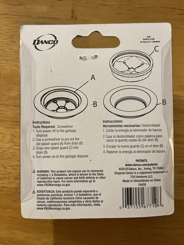 NEW DANCO 10428 SINK GARBAGE DISPOSAL DRAIN RUBBER SPLASH GUARD 5544069 - Picture 2 of 2