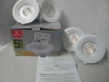 4- Pack Globe Electric 91338  5" Recessed LED Lighting White Round W/Bulbs