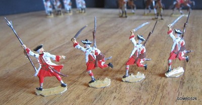 8 Soldats Français Louis XIV En étain Plat - Zinnfiguren - Peinture Amateur 30mm
