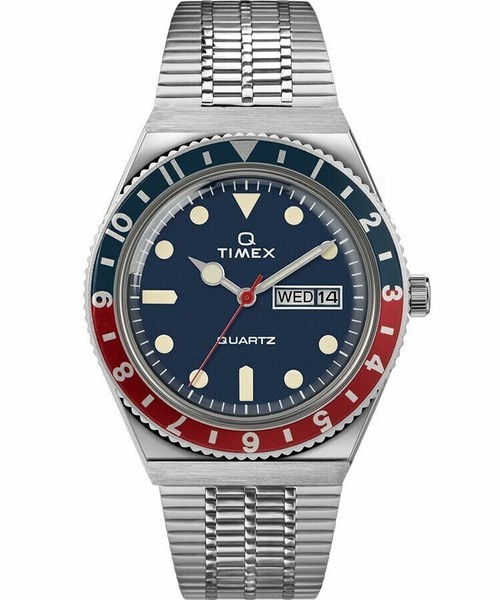 Q Timex Reissue TW2T80700ZV 38Mm Edelstahl Quarz Herrenuhr Pepsi Japan-image