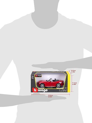 Fiat 124 Spider Rojo Modelo Auto Metal Bburago Colección Escala 1:24 - Imagen 7 de 7