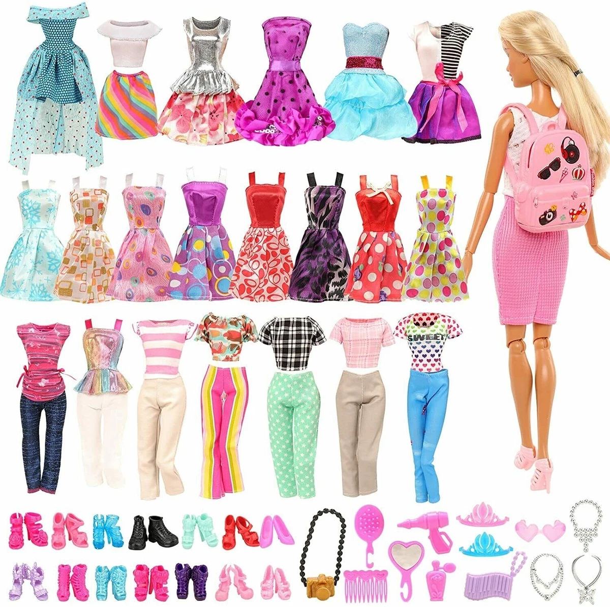 Fashion Mini Dresses Clothes Outfits Sets RANDOM Styles Barbie Doll Gift 15  pcs