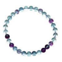 Fluorit Armband 6Mm Ø Kugel Edelsteinarmband GrüNer Und Lila Farbener Fluorit