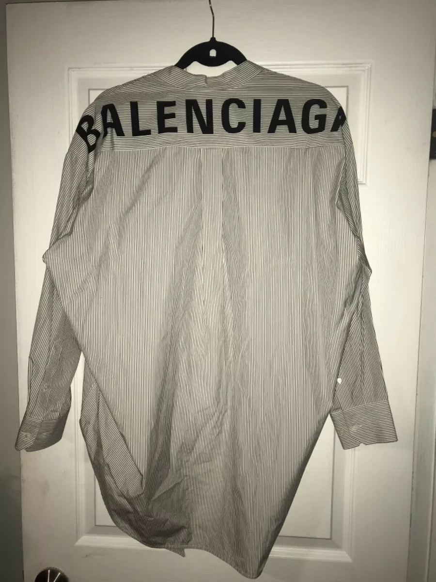 Balenciaga Button Down Shirt With Black Logo. Excellent Condition