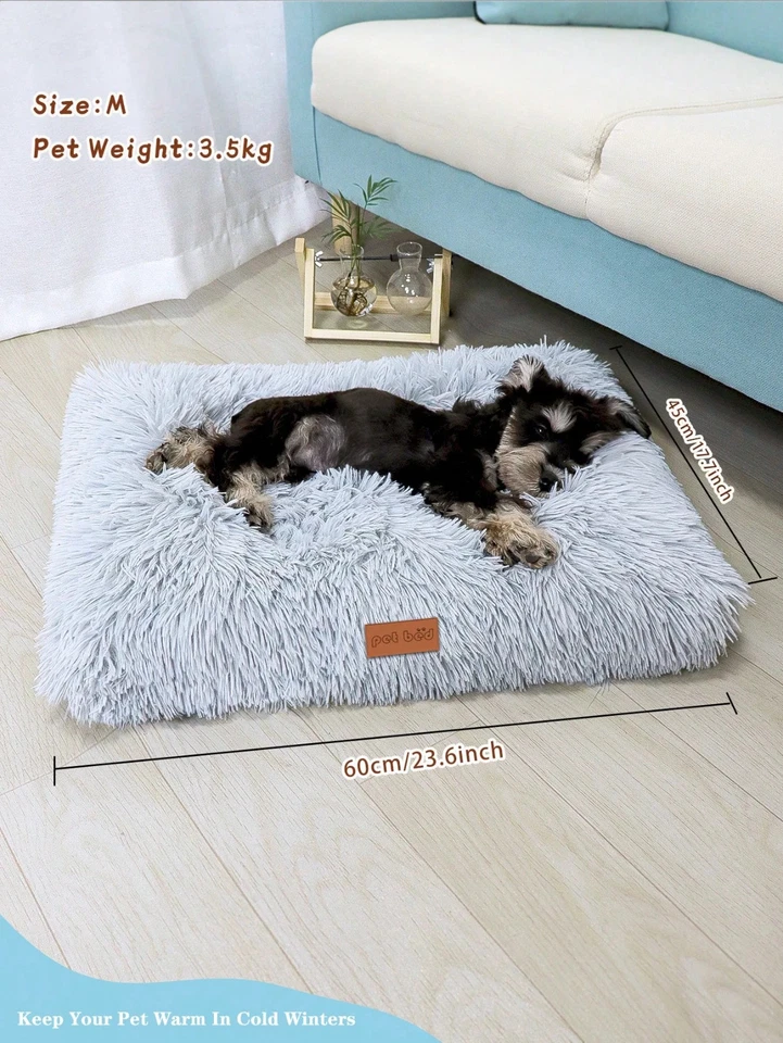 Cama calmante para mascotas S-XXL perro gato perrera para dormir cachorro alfombra súper suave almohadilla nido cálido Foto 2 de 4