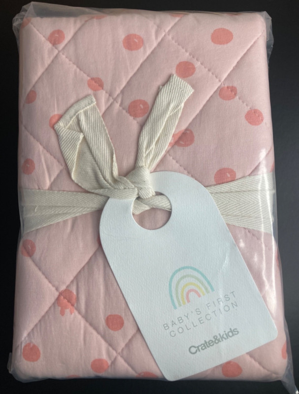 Crate & Kids Baby's First Collection Pink Animal Dot Changing Pad Cover