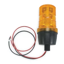 Warning Light, Amber, Strobe Tube, 12 to 80V DC, 72 FPM, 2 3/4 in Dia., (M) 1/2