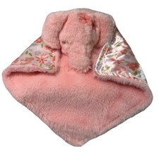 Parent  s Choice Elephant Soft Lovey Pink Plush Floral Satin Security Blanket