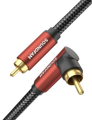 Subwoofer Kabel 2m 90 Grad Cinch Stecker Soundbar Heimkino