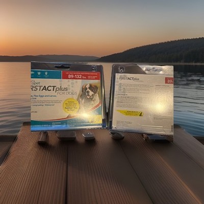 NEW Lot of 2 Boxes TevraPet FirstAct Plus Flea Treatment For Dogs 89-132 lbs
