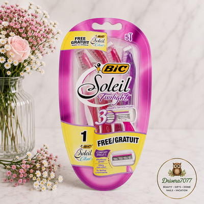 BIC Soleil Twilight Disposable Razors for Women 5 Ct Triple Blade Lavender Scent