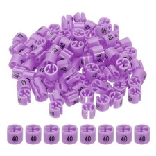 100 Pcs Clothes Hanger Marker Number 40 Tag 3mm Rod Garment Size Tag Purple Pink