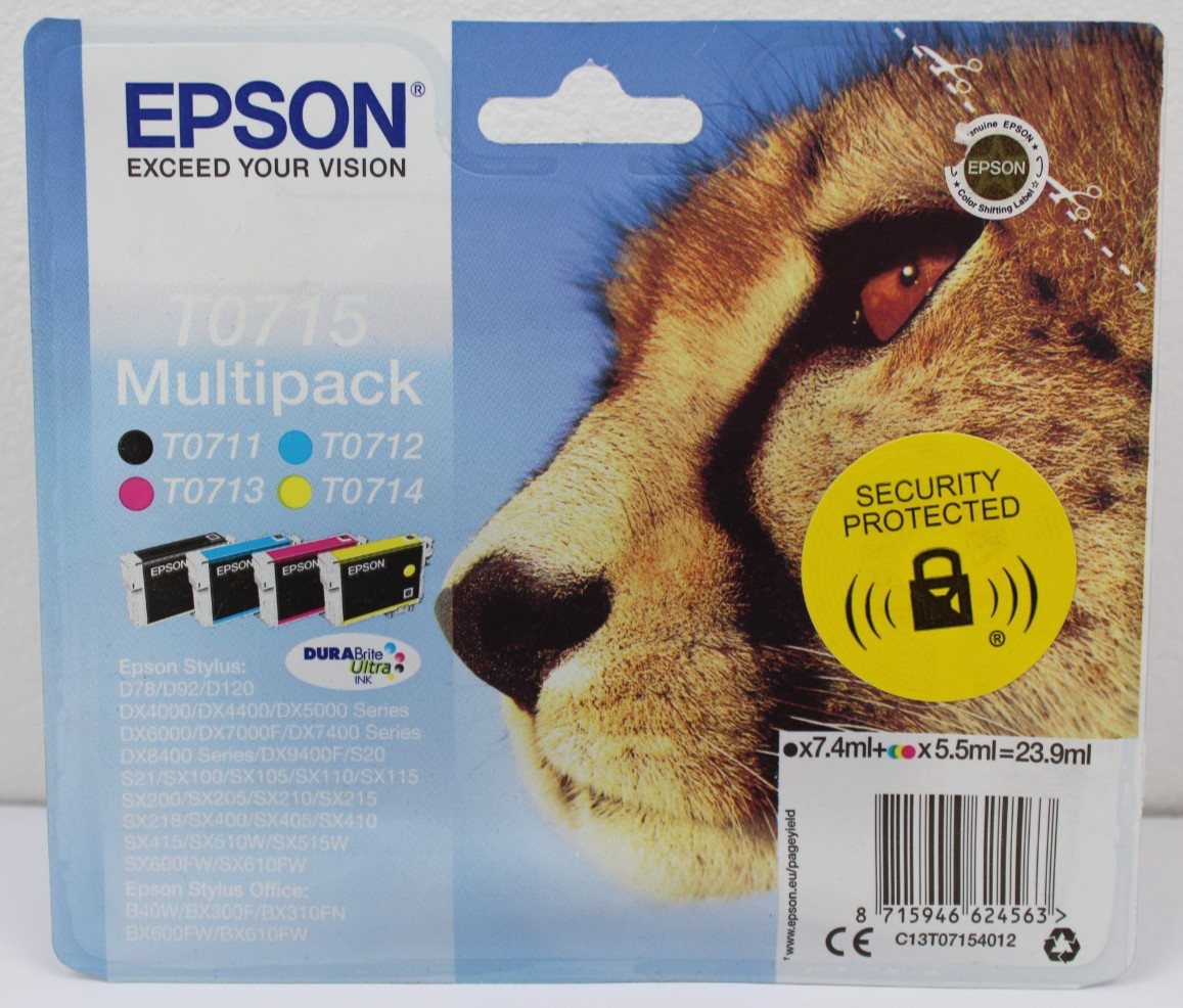 Epson Original T0715 Ink Cartridge Multipack BK/C/M/Y (C13T07154012) - Image 4