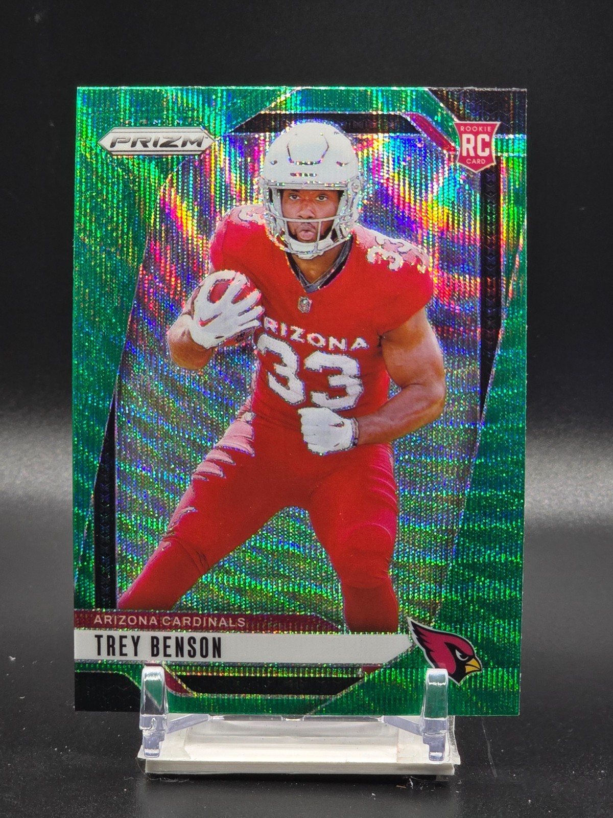 2024 Panini Prizm - Rookies Trey Benson #392 Green Wave Prizm (RC)
