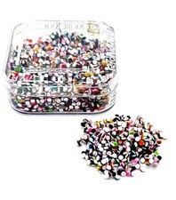 GNR Multicolor Forehead Bindi for Women - Pack of 4 Boxes, 1.5mm Each