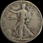 1937 Walking Liberty Half Dollar 90% Silver Very Good to Fine - Not Graded