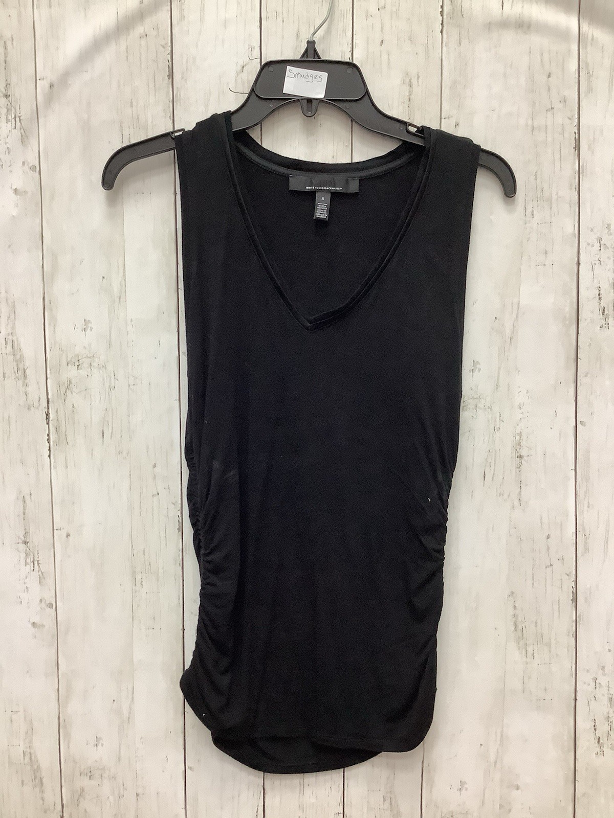 White House Black Market Black Sleeveless Cinched Sides Tank Size Small 0311-221