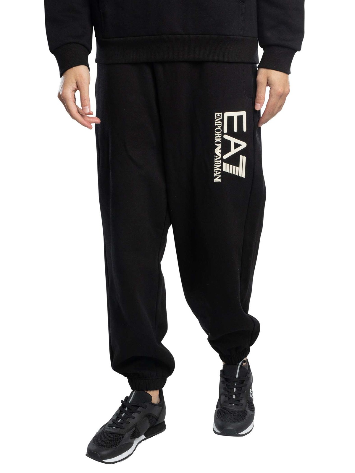 EA7 Mens Side Logo Joggers Black 10990₽