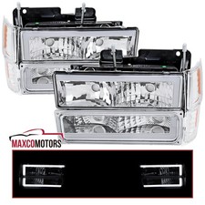 Fits 94-98 Chevy Ck 1500 Tahoe Silverado Led Tube Headlightscornerbumper Lamp
