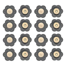 8Set Leather Snaps Buttons, Magnetic Snap Closures for Handbag/Purses [Gray]