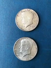 2 us silver half dollars 1964; 1964-D; free shipping