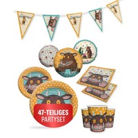 GrüFfelo 47-Tlg. Party Set – Geburtstag Deko Mit Folienballons Wimpel Servietten