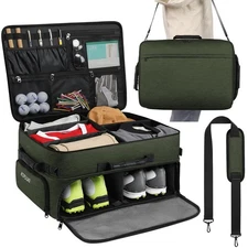 Golf Trunk Organizer Storage with Separate Compartment for 2 Pair Shoes Up to...