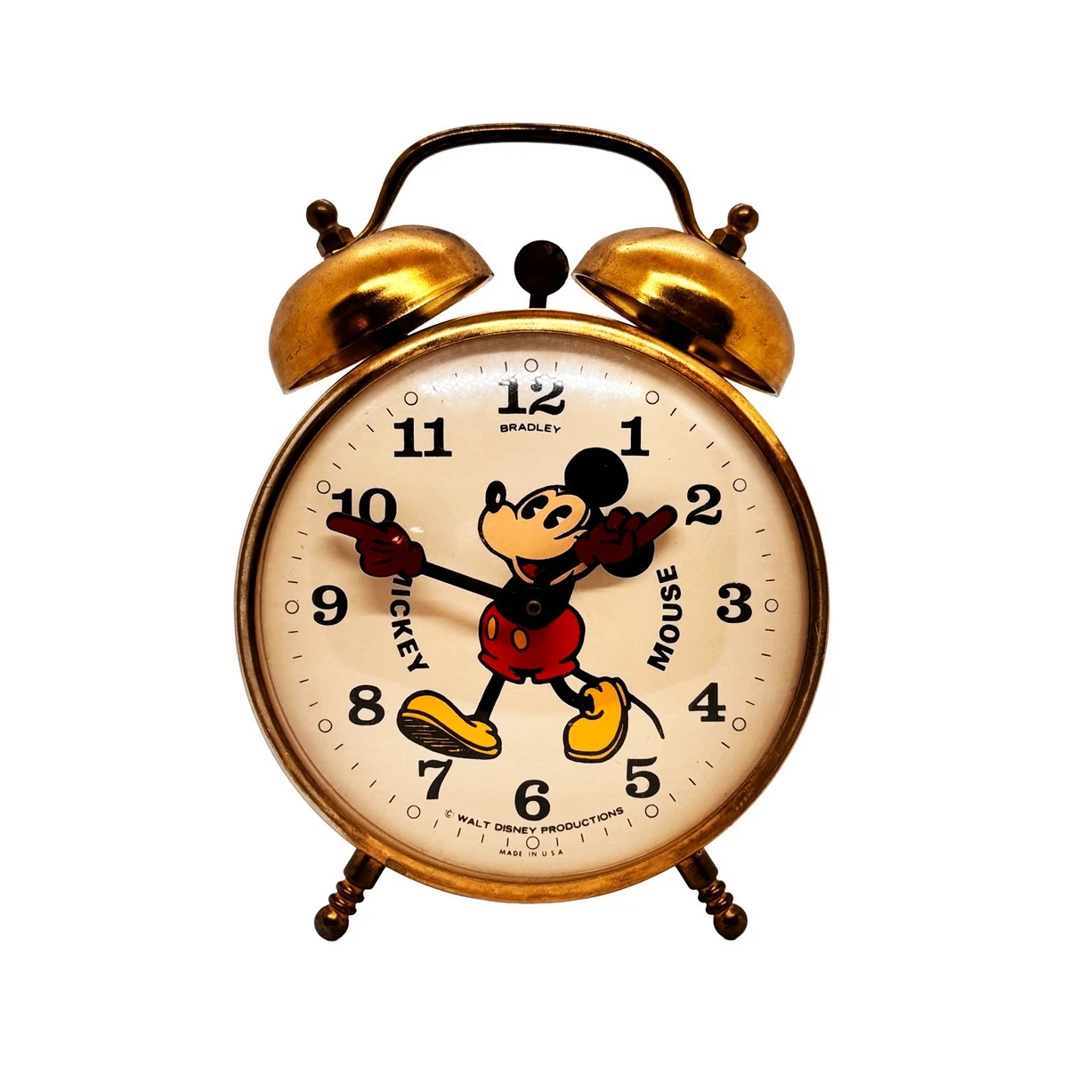 【動作OK】BRADLEYその① 1960～70年ミッキー ゼンマイ目覚まし時計 Bradley Clock In Disney Clocks & Radios (1968-Now) for sale | eBay