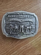 Vintage Levi's Strauss  Co. Two Horse Brand Limited Edition Belt Buckle Alloy