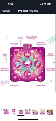 Wearxi Dance Mat For Girls 3 Game Modes, Built In Music Brand New RRP £18.99 - Picture 3 of 7