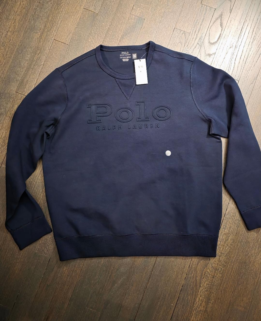 Polo Ralph Lauren Men’s Embossed Logo Double-Knit Sweatshirt Navy Size XL NWT